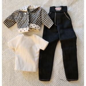 Vintage Barbie Midge Black & White Pants, Top & Jacket